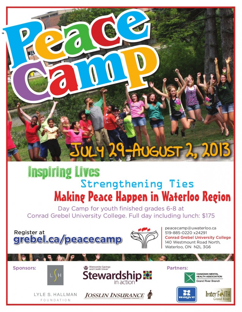 Peace Camp July 29 -- August 2, 2013