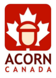 ACORN Canada
(red and white illustration of an acorn on a maple leaf)