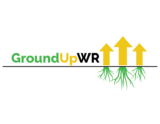 GroundUpWR (green, yellow, and black letters beside three yellow up-pointing arrows with green roots)