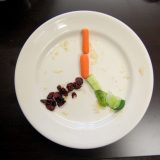 Vegetables on a plate in the shape of a Peace sign