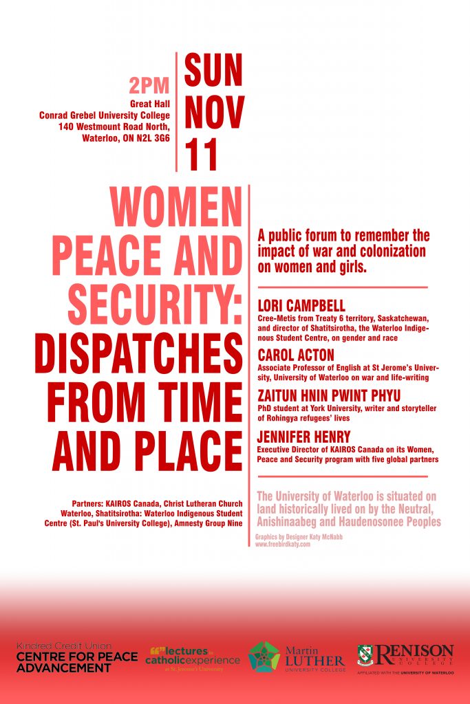Sun, 11 Nov 2018 at 2pm | Women Peace and Security: Dispatches from Time and Place