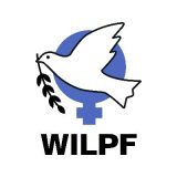 WILPF (illustration of a dove with a laurel branch in its beak, overlaid on a "Female" symbol)