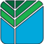 (a blue square with green diagonal lines, representing a tree)